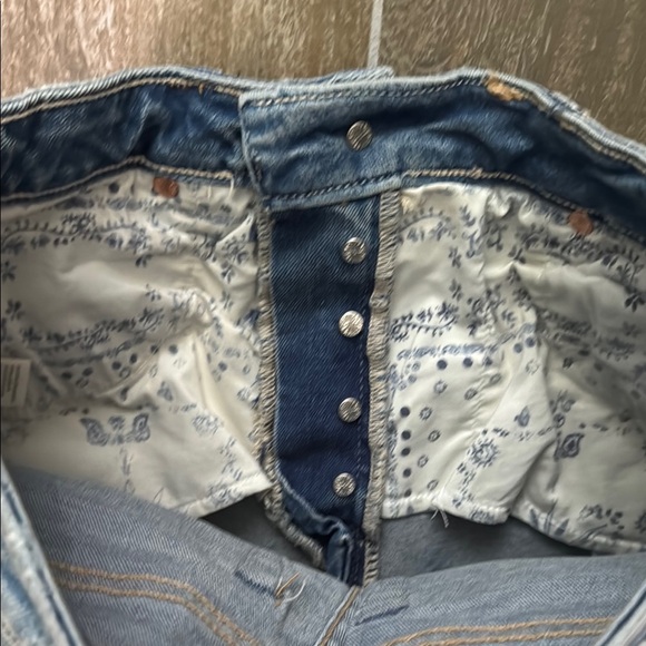 We The Free Blue button fly Denim cut off Shorts - Picture 10 of 12